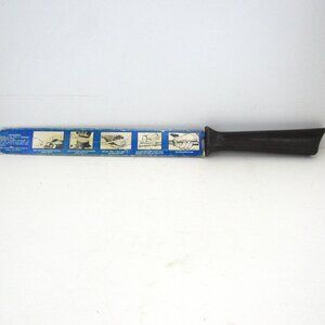 Quikut Inc Stainless U.S.A. Vintage Carve and Serve Fork Tip Knife Brown Handle